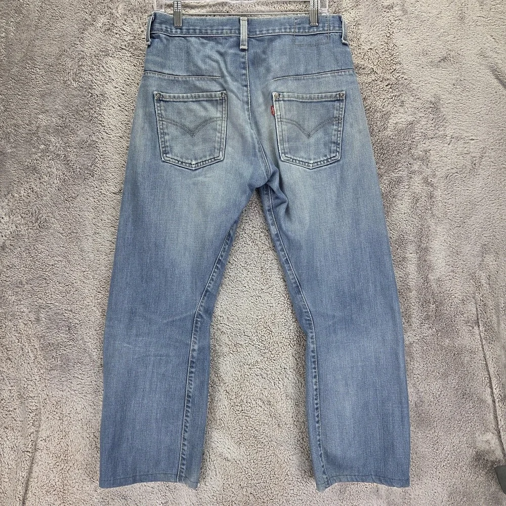 VTG Levis Engineered Jeans Mens Blue Twisted Button Fly Light Wash Fits 31x26
